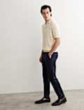 Merino Wool Rich Knitted Polo Shirt with Silk