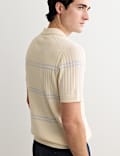 Merino Wool Rich Knitted Polo Shirt with Silk