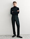 Tailored Fit British Check Suit Trousers