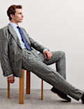 Tailored Fit Italian Wool Check Trousers