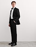 Flat Front Formal Trousers with Wool
