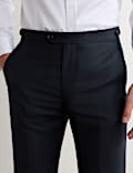 Tailored Fit Pure Wool Twill Suit Trousers