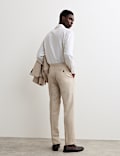 Tailored Fit Italian Silk & Linen Suit Trousers