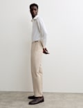 Tailored Fit Italian Silk & Linen Suit Trousers