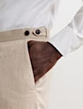 Tailored Fit Italian Silk & Linen Suit Trousers