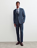 Tailored Fit Italian Wool Textured Suit Jacket