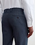 Tailored Fit Pure Wool Mouline Suit Trousers