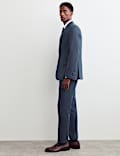 Tailored Fit Pure Wool Mouline Suit Trousers