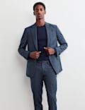Tailored Fit Pure Wool Mouline Suit Trousers