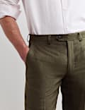 Pantalon ajust&eacute; 100 % lin