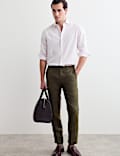 Pantalon ajust&eacute; 100 % lin