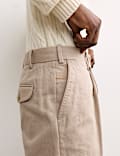Pure Cotton Tapered Fit Pleated Twill Trousers