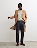 Pure Cotton Tapered Fit Pleated Twill Trousers