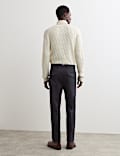 Pure Cotton Tapered Fit Pleated Twill Trousers