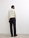 Pure Cotton Tapered Fit Pleated Twill Trousers