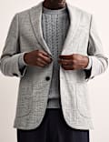 Tailored Fit Wool Herringbone Blazer