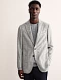 Tailored Fit Wool Herringbone Blazer