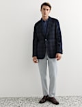 Tailored Fit Italian Wool Check Blazer