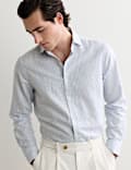 Regular Fit Luxury Linen Cotton Striped Shirt