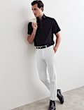 Chemise &agrave; manches courtes coupe standard en m&eacute;lange de coton et lin de luxe