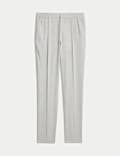 Tapered Fit Italian Linen Blend Elasticated Trousers