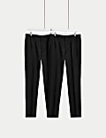 2pk Slim Fit Active Waist Trousers