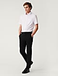 Tailored Fit Flat Front Stretch Trousers