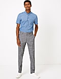 Karierte Stretch-Hose mit enger Passform