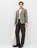 Regular Fit Cotton Blend Check Blazer
