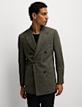 Tailored Fit Jersey Double Breasted Blazer