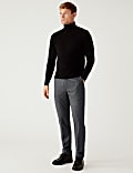 Tailored Fit Check Stretch Trousers