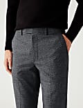 Tailored Fit Check Stretch Trousers