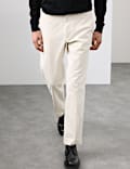 Straight Fit Bedford Cord Smart Trousers
