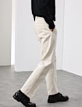 Straight Fit Bedford Cord Smart Trousers