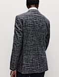 Tailored Fit Textured Check Stretch Blazer