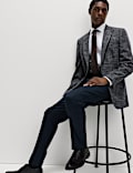 Tailored Fit Textured Check Stretch Blazer