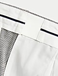 Single Pleat Active Waist Textured Trousers