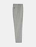 Single Pleat Active Waist Textured Trousers