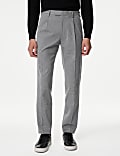 Tailored Fit Puppytooth Single Pleat Trousers