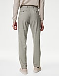 Tailored Fit Checked Single Pleat Trousers