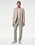 Tailored Fit Checked Single Pleat Trousers