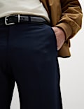 Tailored Fit Flat Front Check Trousers