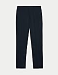 Tailored Fit Flat Front Check Trousers
