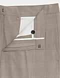 Tailored Fit Flat Front Check Trousers