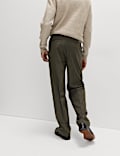 Relaxed Fit Pinstripe Flat Front Trousers