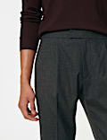 Single Pleat Brushed Stretch Trouser