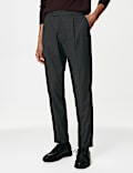 Single Pleat Brushed Stretch Trouser