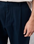 Regular Fit Lyocell Blend Single Pleat Trousers