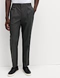 Cotton Blend Smart Elasticated Waist Trousers