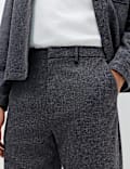 Relaxed Fit Textured Stretch Trousers